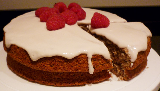 Raspberry Hazelnut Gateau